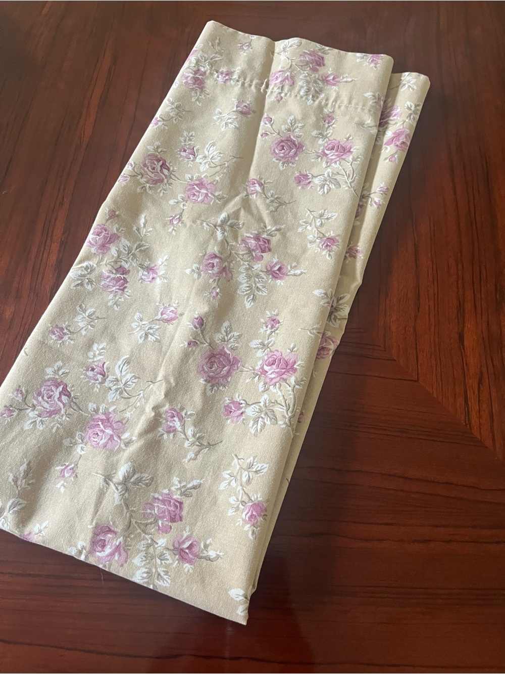 Dan River Vintage KS Percale pillow case - Cream/Tan/ mauve